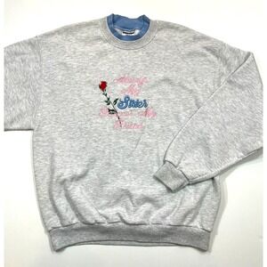 Jerzees Vintage Sister Friend Embroidered Graphic Crewneck Sweatshirt 90s Y2K‎